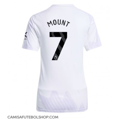 Camisa de time de futebol Manchester United Mason Mount #7 Replicas 2º Equipamento Feminina 2025-26 Manga Curta Camisa de time de futebol Manchester United Mason Mount #7 Replicas 2º Equipamento Feminina 2025-26 Manga Curta